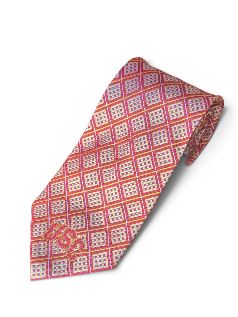 USC Trojan Geometric Silk Tie - USC Embroidered